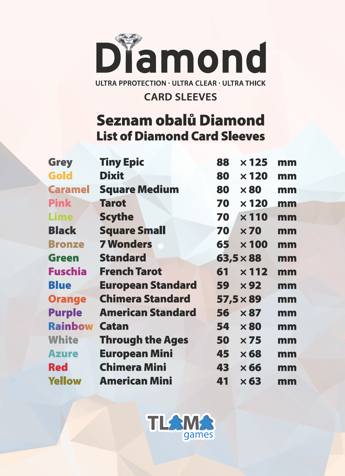 TLAMA games Měřící karta pro obaly na karty Diamond Obrázek