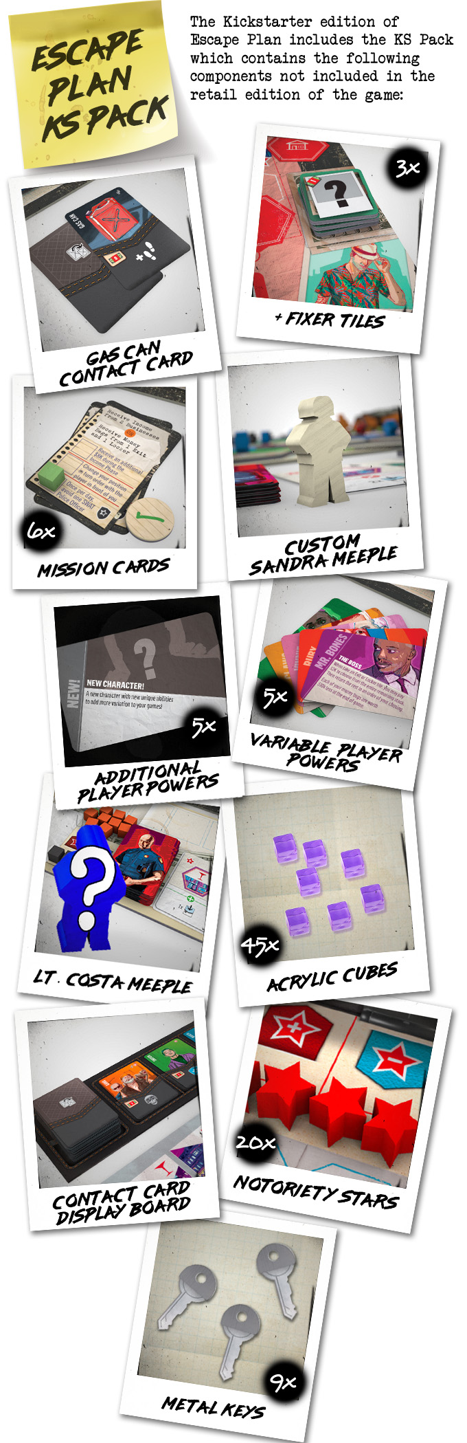 Eagle-Gryphon Games Kickstarter rozšíření pro Escape Plan Obrázek