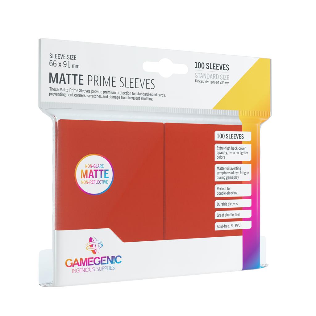 Gamegenic Matte Prime Sleeves Red (100 obalů) - Obaly na karty