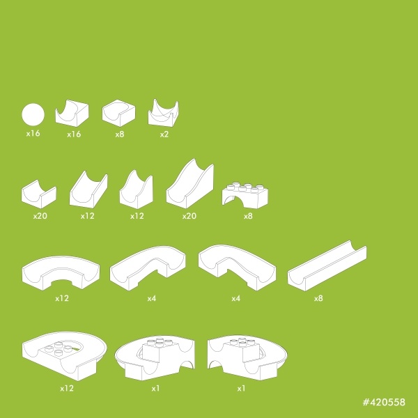 HUBELINO KIGA Kuličková dráha - Prvky kuličkové dráhy 156 ks Obrázek