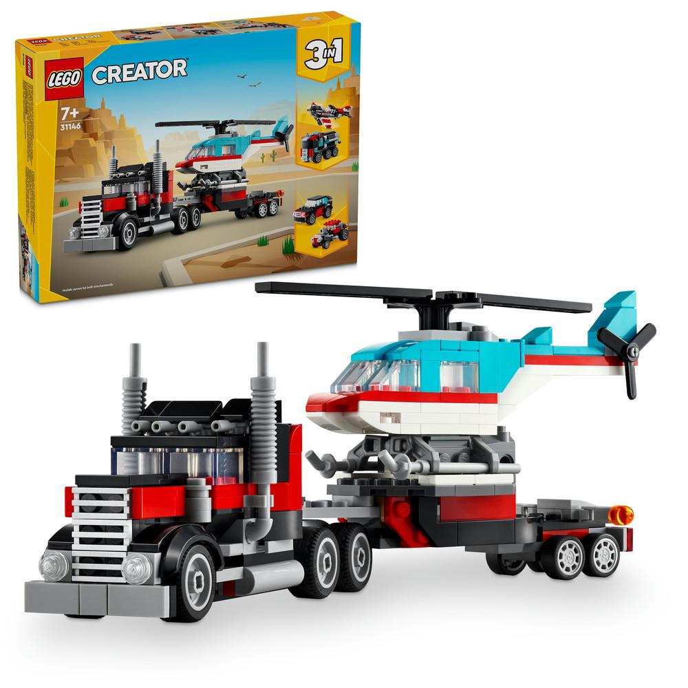 Levně LEGO® Náklaďák s plochou korbou a helikoptéra 31146