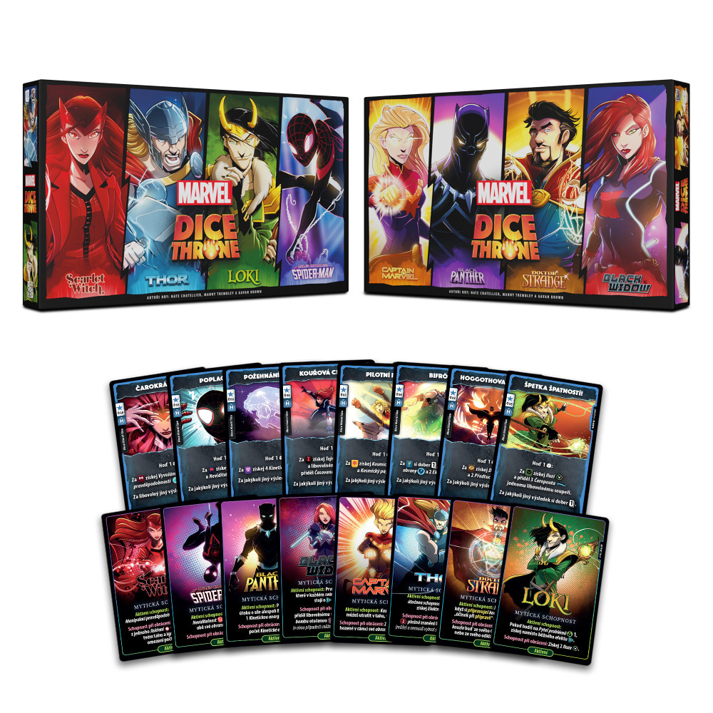 REXhry Marvel Dice Throne CZ: Sada 1 a 2 + 8 promo karet