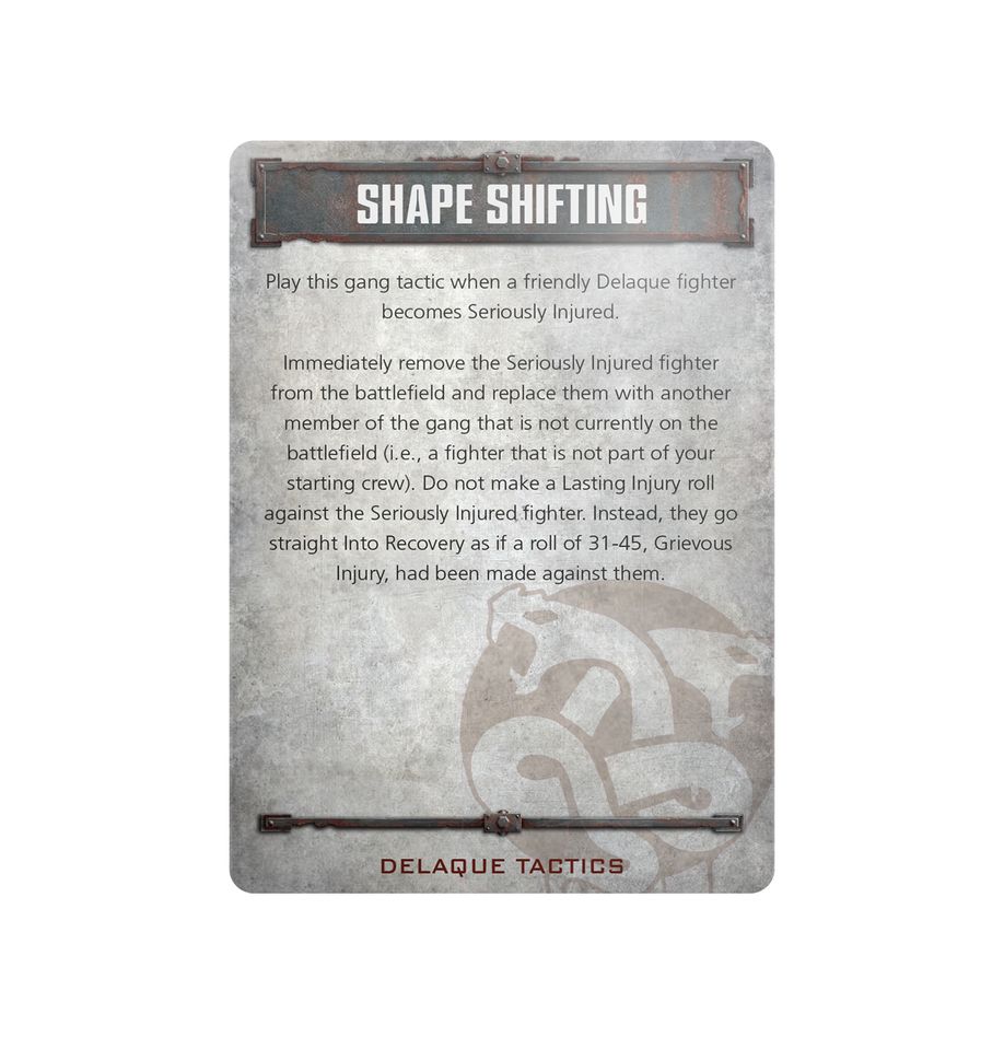 Games Workshop Necromunda: Delaque Gang Tactics Cards (Second Edition) Obrázek