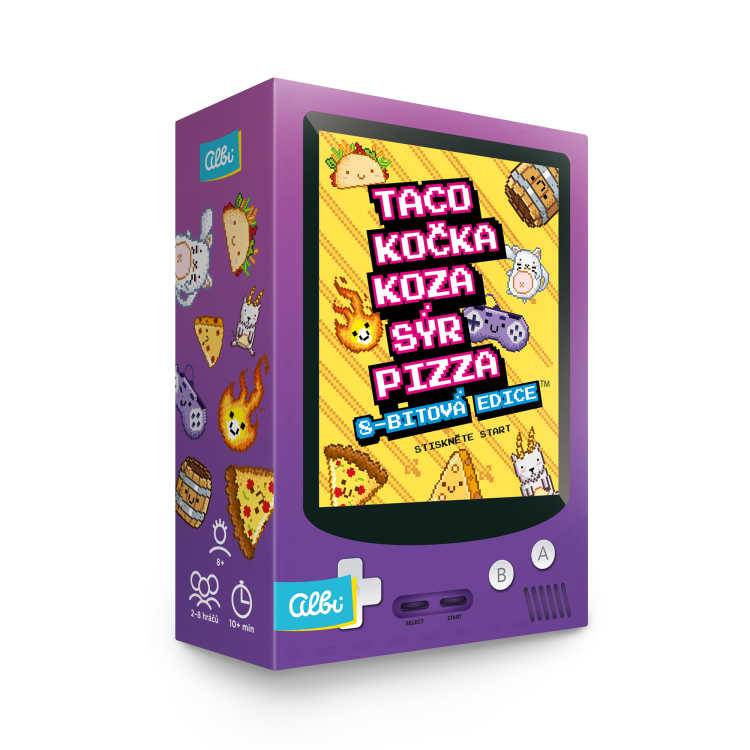 Albi Taco, kočka, koza, sýr, pizza: 8-bitová edice