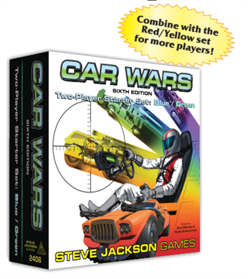 Steve Jackson Games Car Wars (Sixth Edition): Two-Player Starter Set Blue/Green