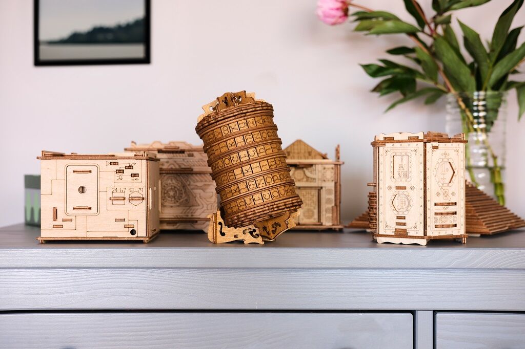 EscapeWelt Dřevěný hlavolam Cryptex Obrázek