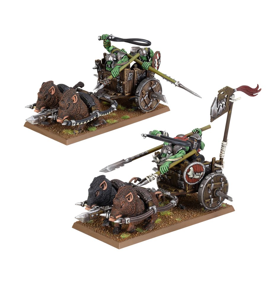 Games Workshop Warhammer: The Old World - Orc & Goblin Tribes - Orc Boar Chariots Obrázek