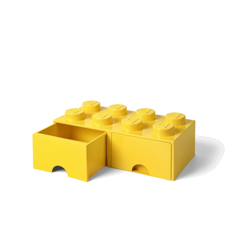 LEGO Storage Poškozené - LEGO úložný box 8 s šuplíky (žlutá)