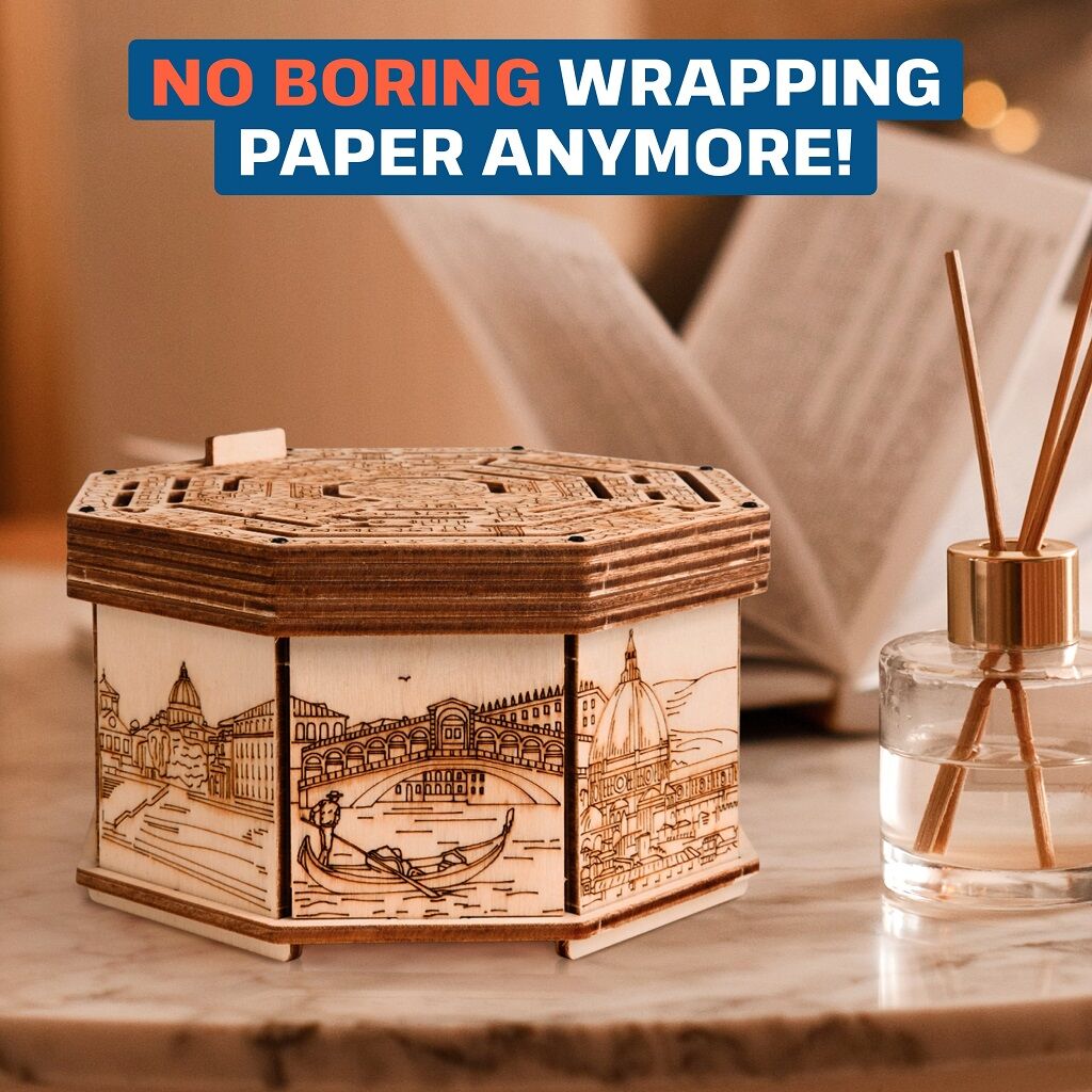 EscapeWelt 3D Dřevěná skládačka Secret Maze Box složená Obrázek