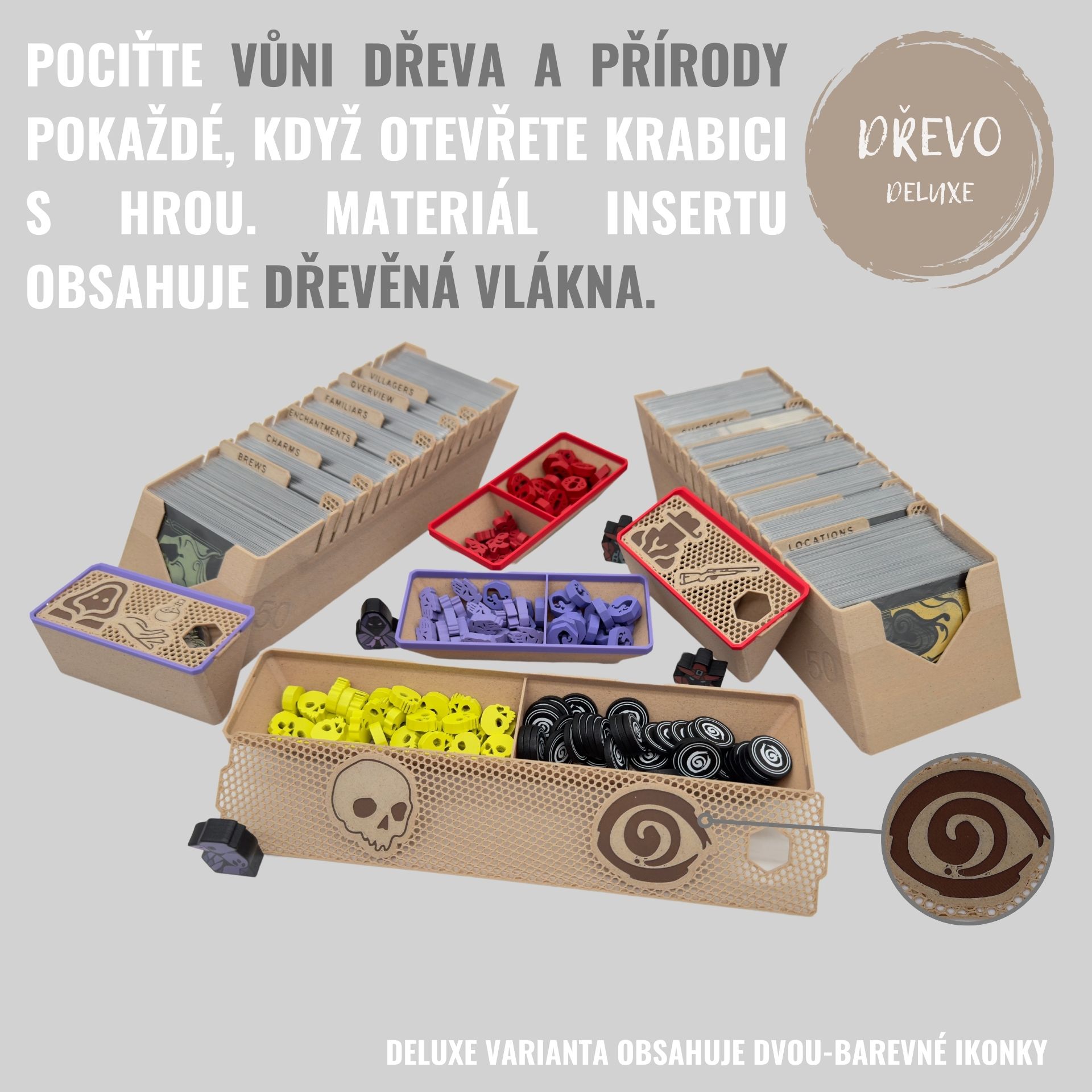 Junta Kacíř: Zkáza Roanoke - INSERT do hry Barva: Deluxe dřevo Insert do deskové hry - Neobsahuje hru!