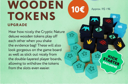 Cryptic Nature - Wooden tokens Kickstarter exclusive