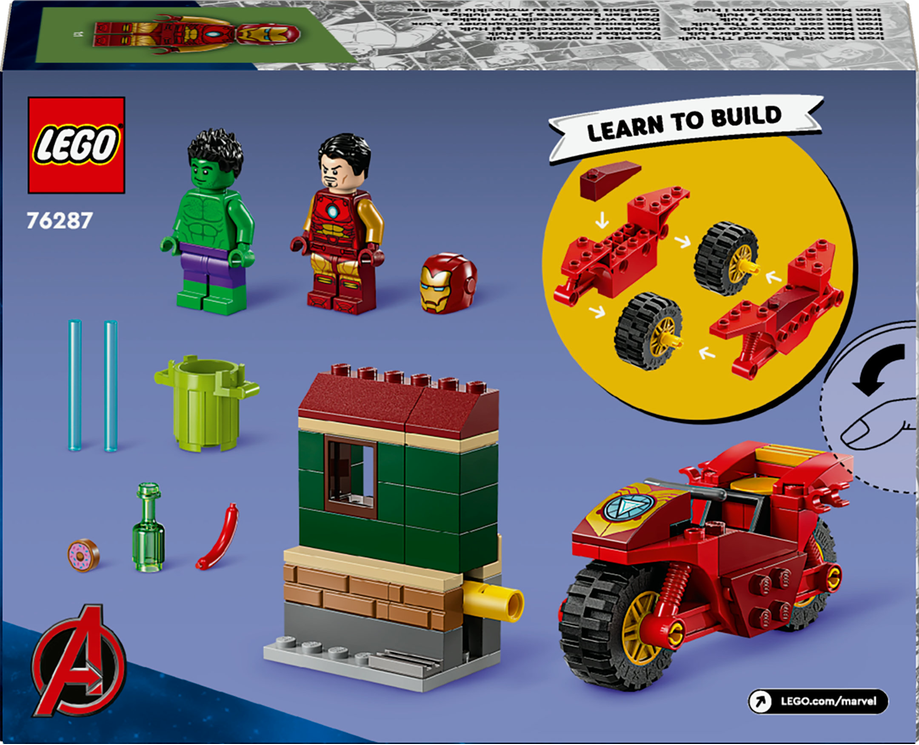 LEGO® Marvel Iron Man s motorkou a Hulk 76287 Obrázek