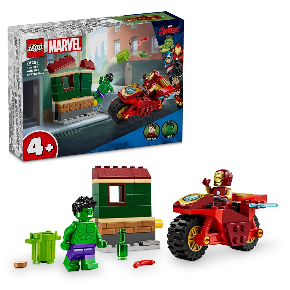 LEGO® Marvel Iron Man s motorkou a Hulk 76287 Obrázek
