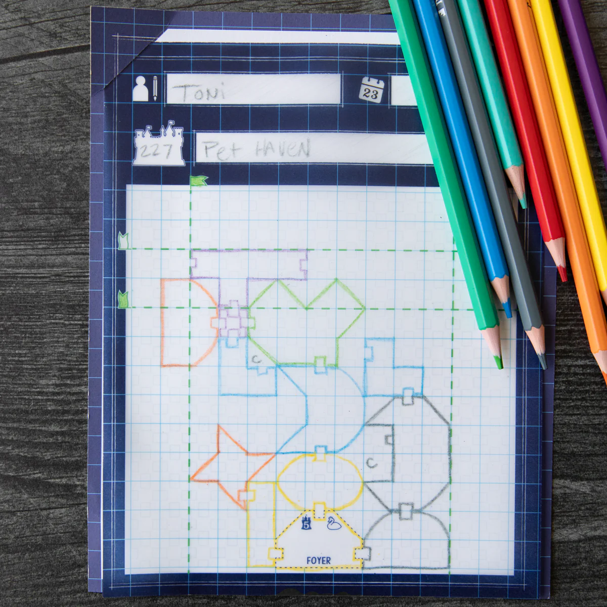 Bézier Games Blueprints of Mad King Ludwig - EN Obrázek