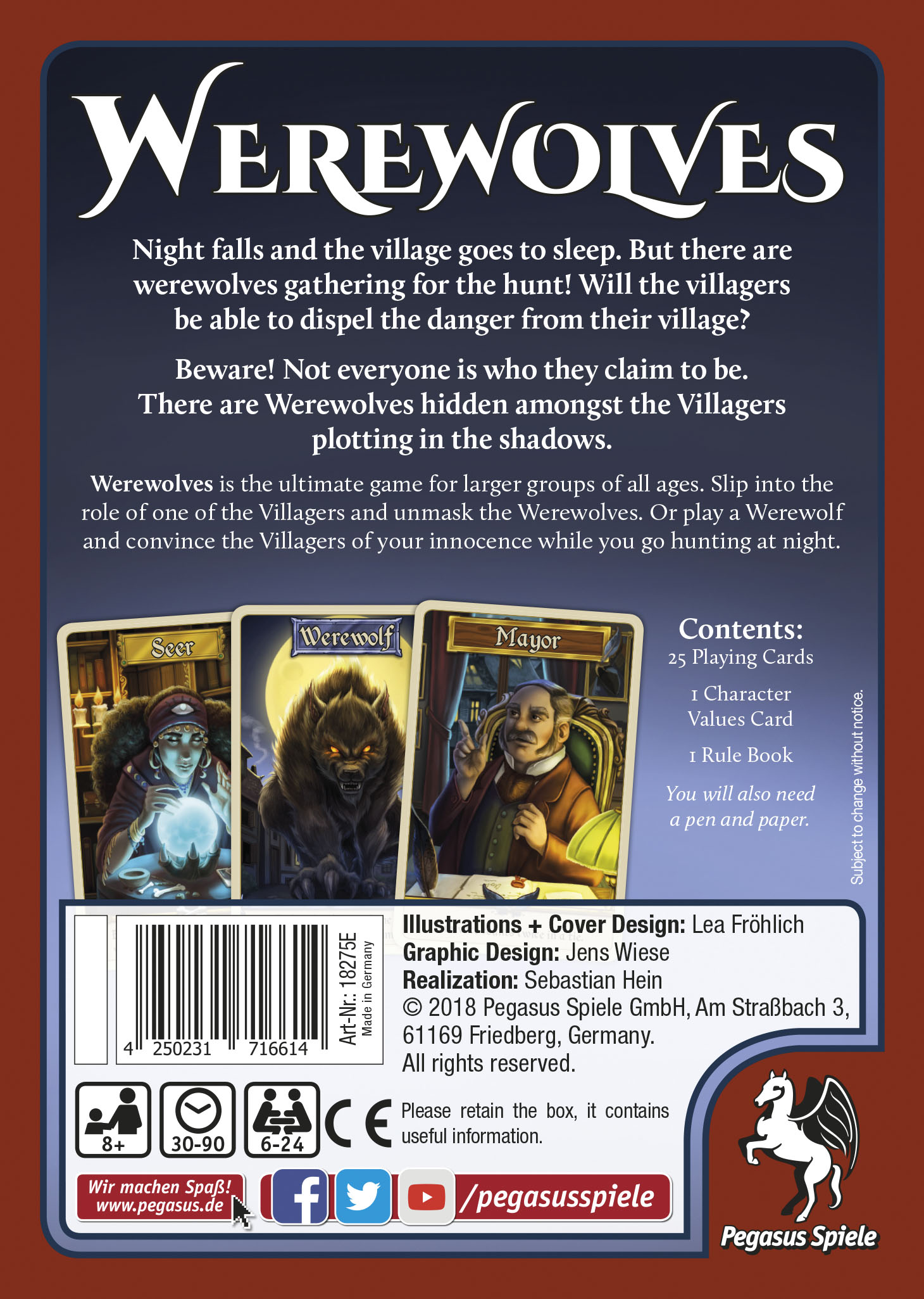Pegasus Spiele Werewolves (new edition) Obrázek