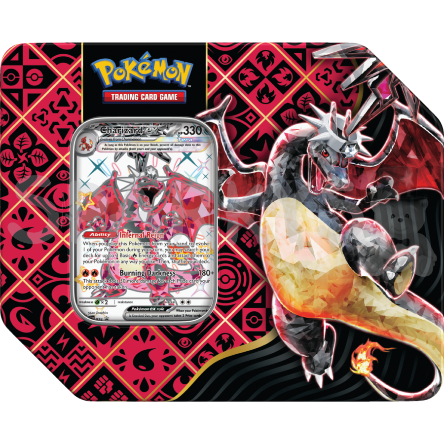 Nintendo Pokémon TCG: Scarlet & Violet Paldean Fates Premium Tin Varianty: Shiny Iron Treads ex Obrázek