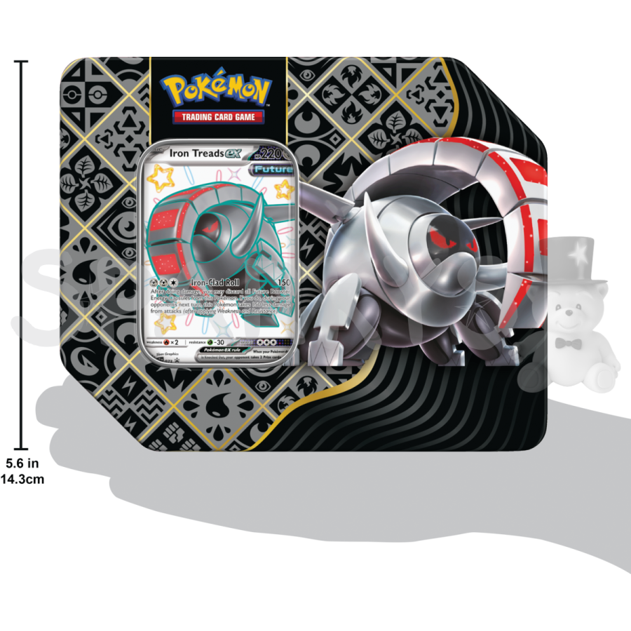 Nintendo Pokémon TCG: Scarlet & Violet Paldean Fates Premium Tin Varianty: Shiny Iron Treads ex Obrázek