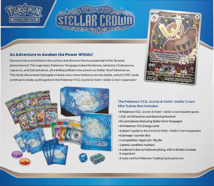 Nintendo Pokémon TCG: SV07 Stellar Crown - Elite Trainer Box Obrázek