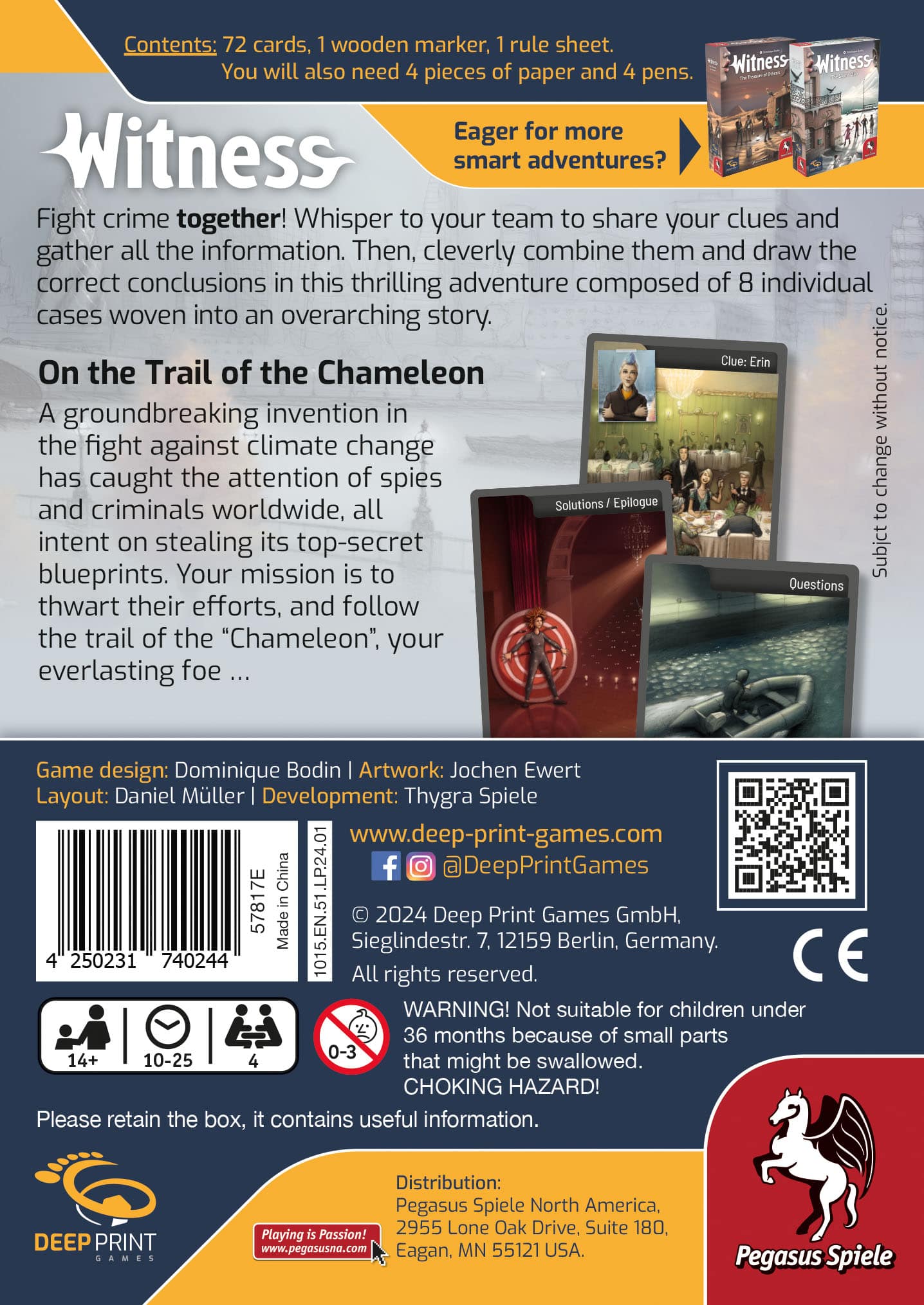 Pegasus Spiele Witness: On the Trail of the Chameleon - EN Obrázek