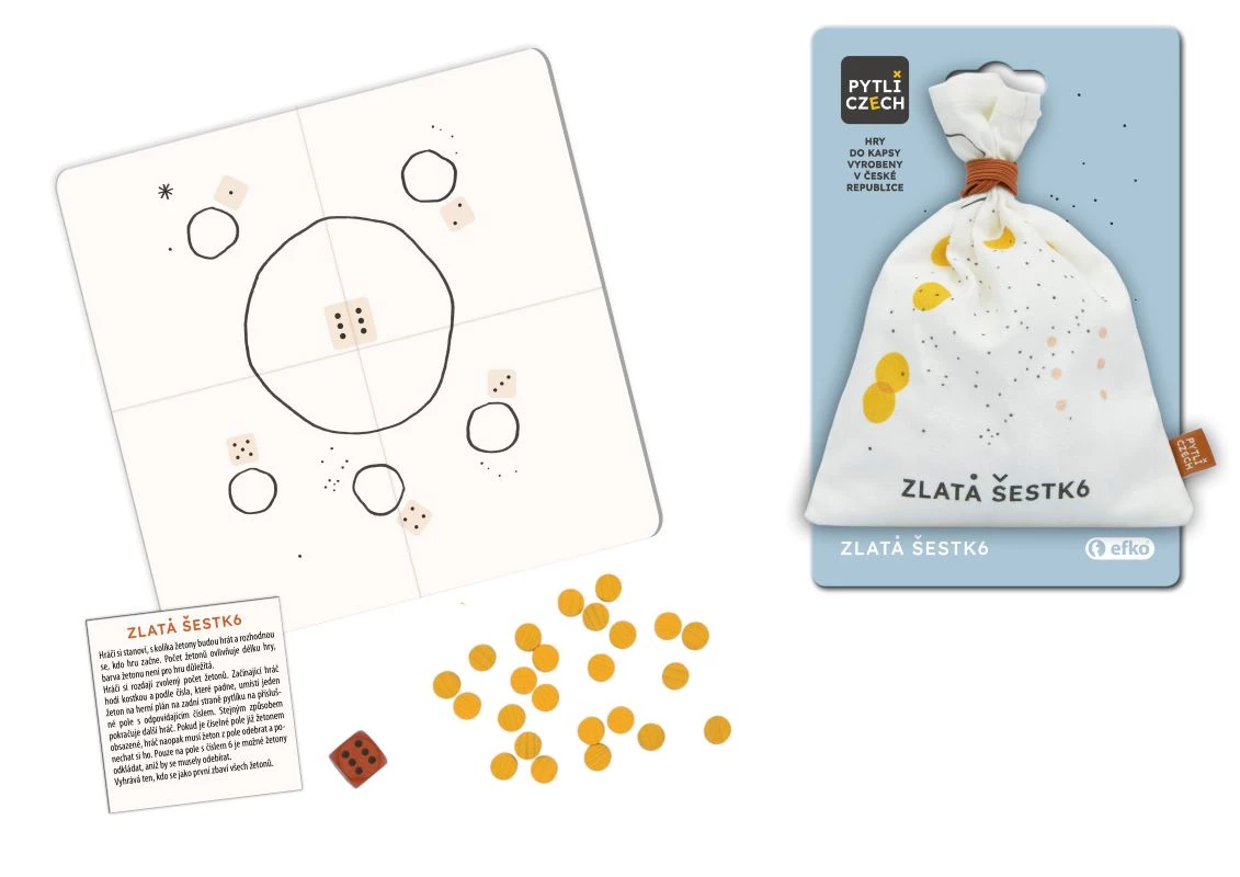 Efko Pytlíczech Zlatá šestka - společenská hra do kapsy Obrázek