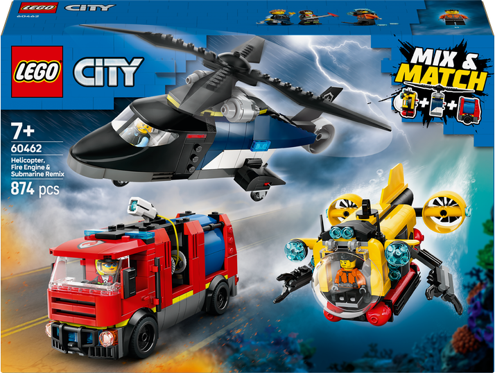 LEGO LEGO® City Remix: Helikoptéra, hasičský vůz a ponorka 60462