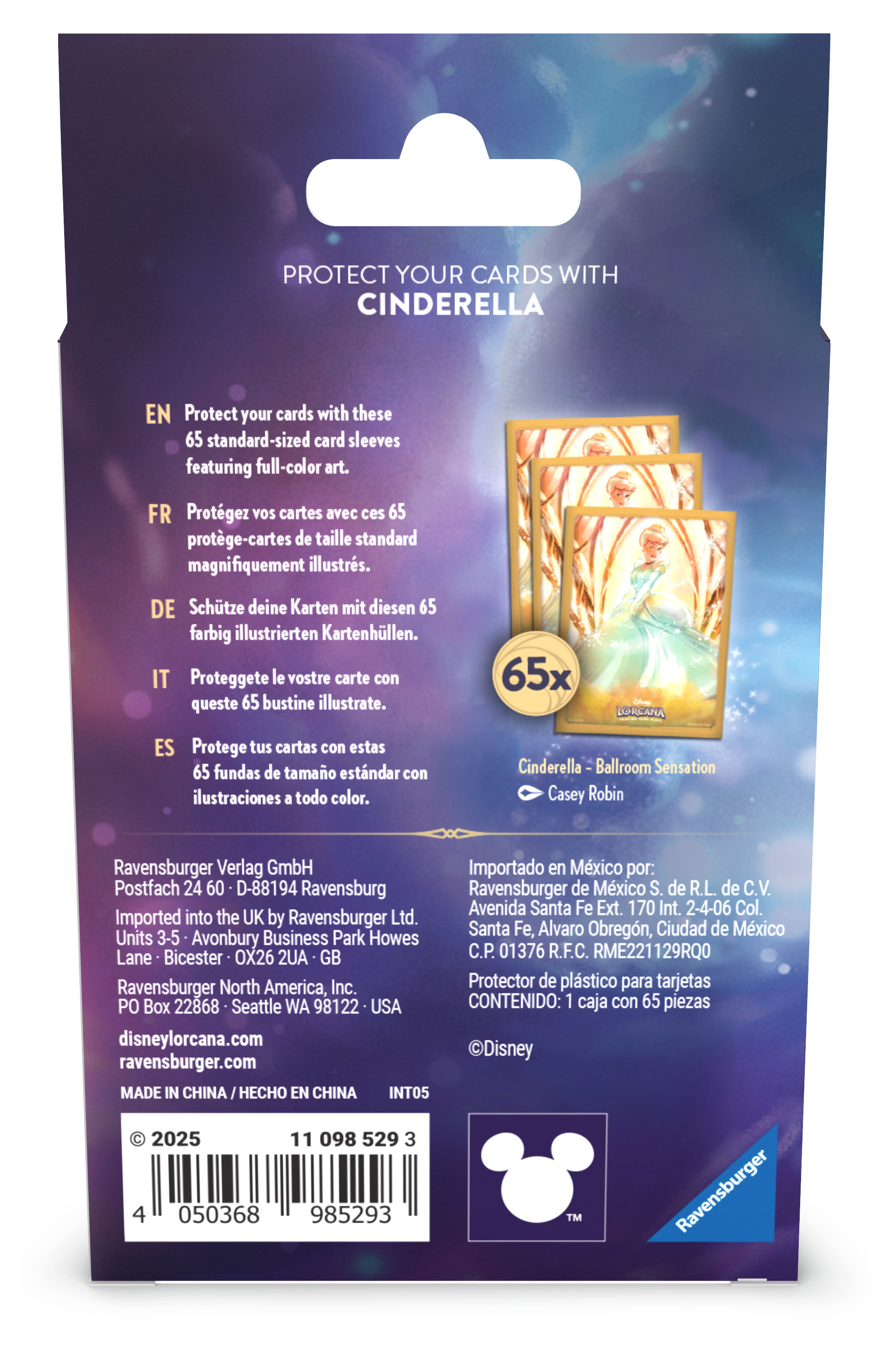 Ravensburger Disney Lorcana: Archazia's Island – Card Sleeves Motive A (Cinderella) Obrázek