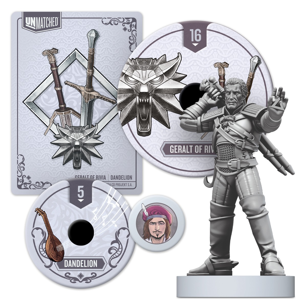 Restoration Games Unmatched: The Witcher – Steel and Silver Obrázek