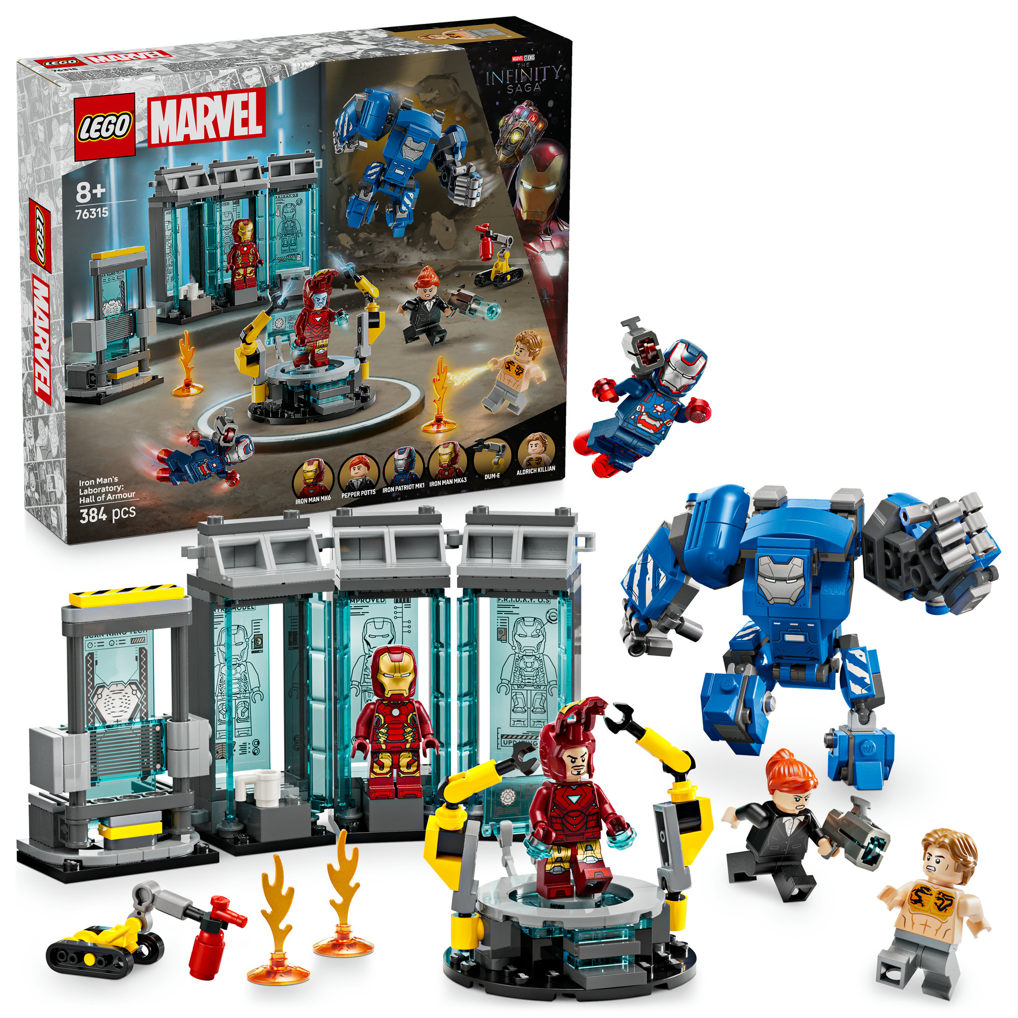 LEGO LEGO® Marvel Iron Man a jeho laboratoř: Síň brnění 76315 Obrázek