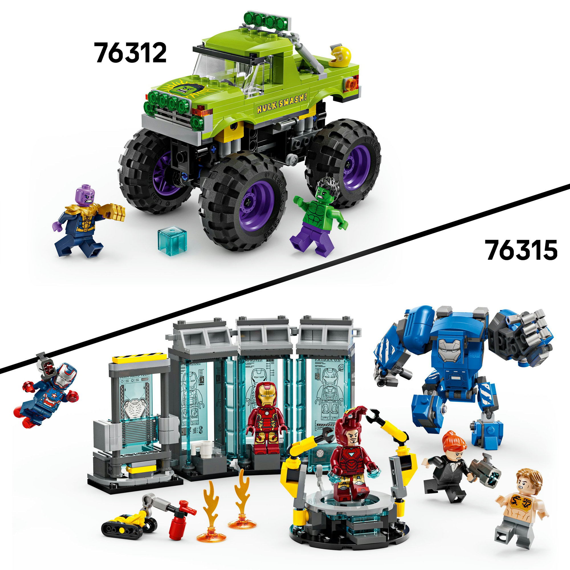 LEGO LEGO® Marvel Iron Man a jeho laboratoř: Síň brnění 76315 Obrázek