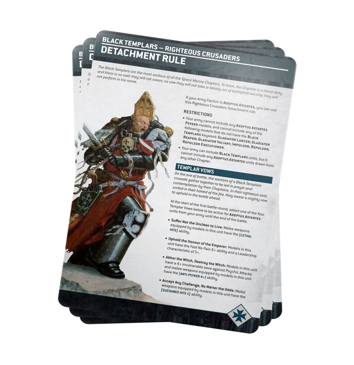 Games Workshop Warhammer 40000: Index Cards – Black Templars Obrázek