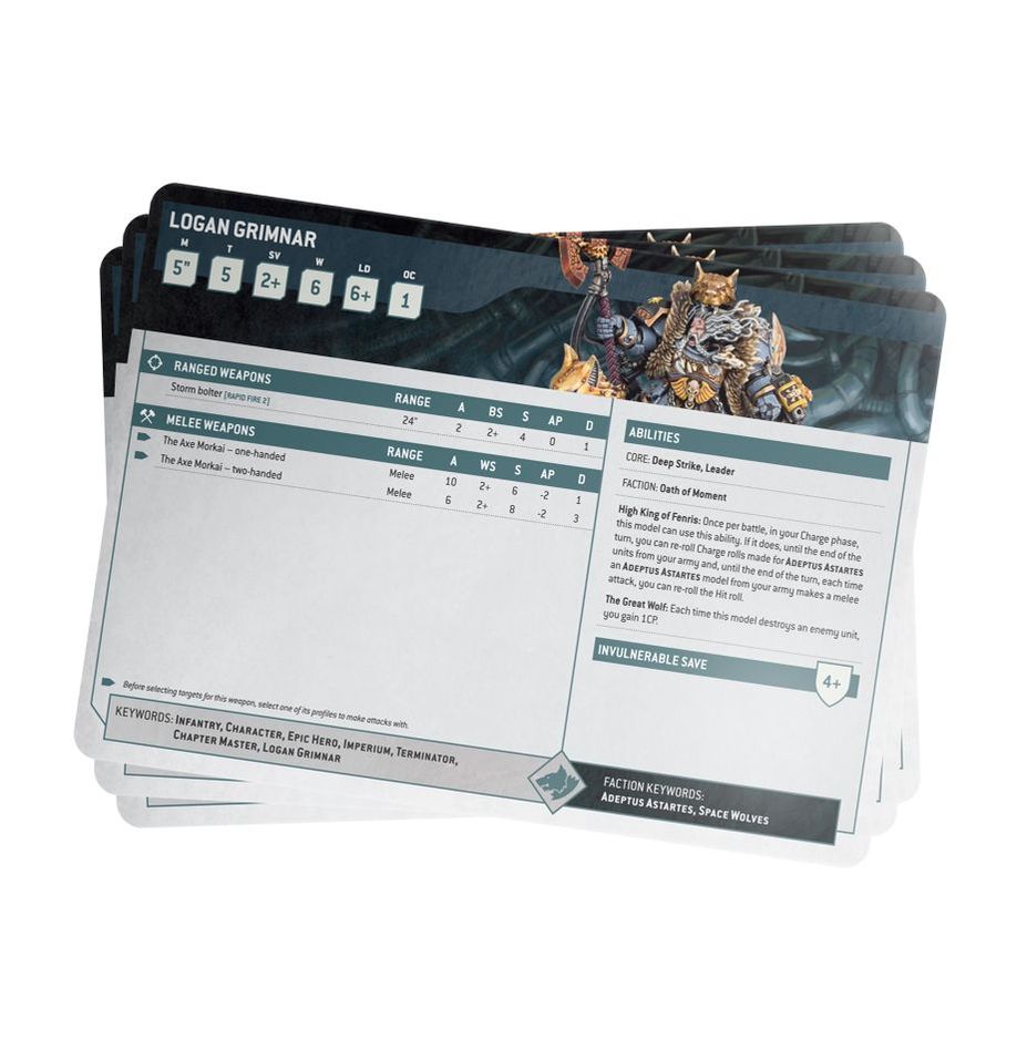 Games Workshop Warhammer 40000: Index Cards – Space Wolves Obrázek