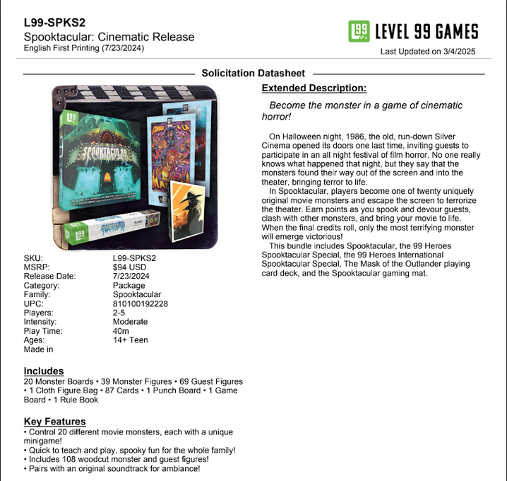 Level 99 Spooktacular Cinematic Release Obrázek