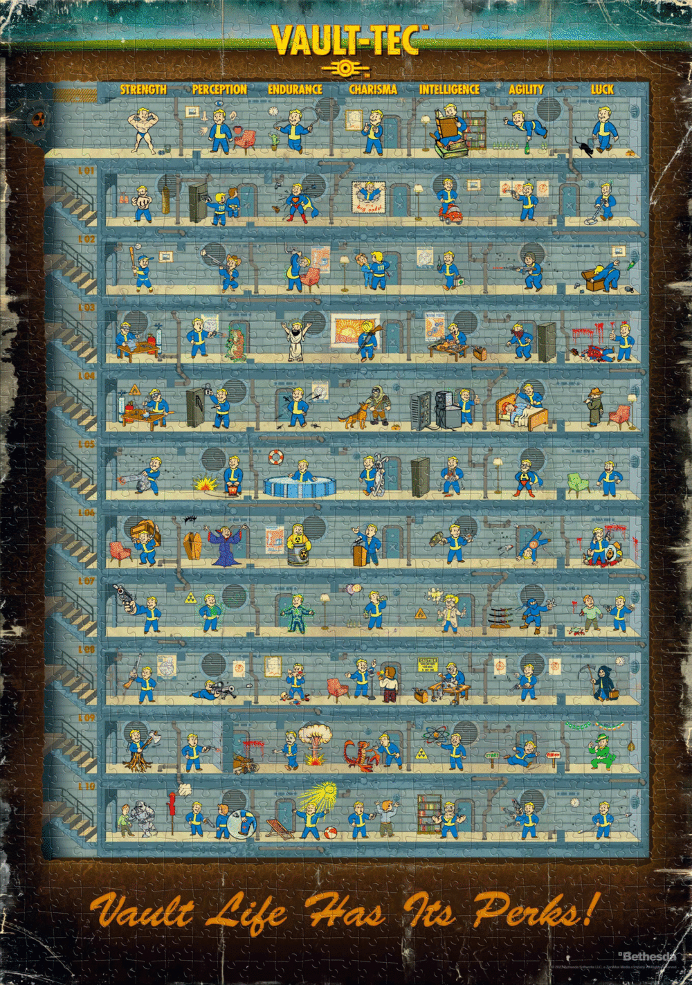Gaming Good Loot Puzzle Fallout 4 Perk Poster 1000 ks