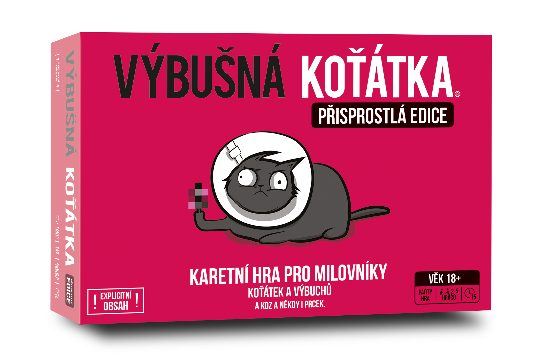 Asmodee Czech Republic Výbušná koťátka: Přisprostlá edice (růžová krabička) (Exploding Kittens: NSFW Deck - pink edition CZ)