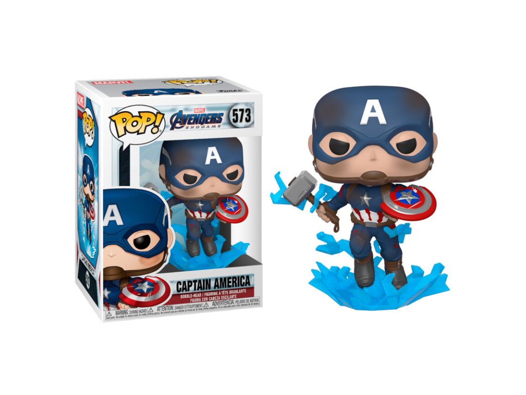 FunkoPop Funko POP! Avengers Endgame: Captain America with Broken Shield and Mjolnir