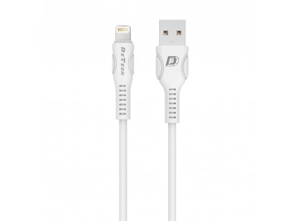 Datový kabel DeTech DE-C27i, lightning, bílý (iPhone 5/6/7/SE) - 1 m