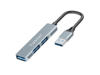 USB hub Earldom ET-HUB09, USB 3.0, 3 porty, šedý