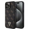 Guess PU Leather 4G Triangle Metal Logo Zadní Kryt pro iPhone 15 Pro Max Black