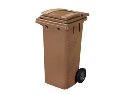 Plastová popelnice na BIO odpad, 240 L, hnědá