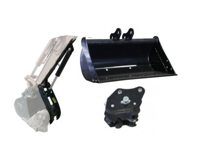 Set 5. Rychloupínák + hydraulický přidržovač + 80 cm svahová lžíce