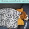 Deka flanelová BARNEY 105x75cm - šedá s kostičkami