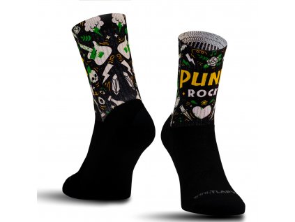 Ponožky, motiv punkrock zelená