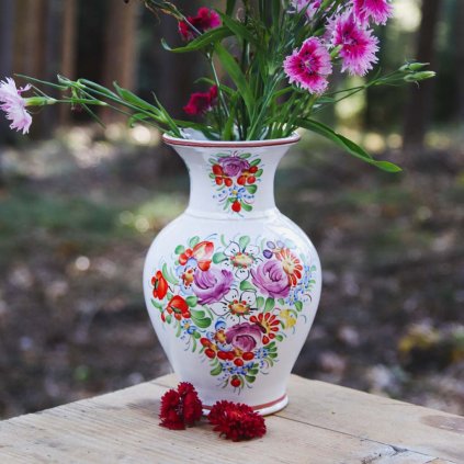 Keramická váza z Chodska, 20 cm, chodská keramika