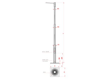 DOSP 50 - VS s výložníkem (Délka výložníku 1,5 metru, Počet ramen Tříramenný 120°)