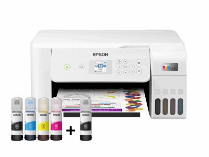 EPSON tiskárna ink EcoTank L3266, 3v1, A4, 1440x5760dpi, 33ppm, USB, Wi-Fi, bílá