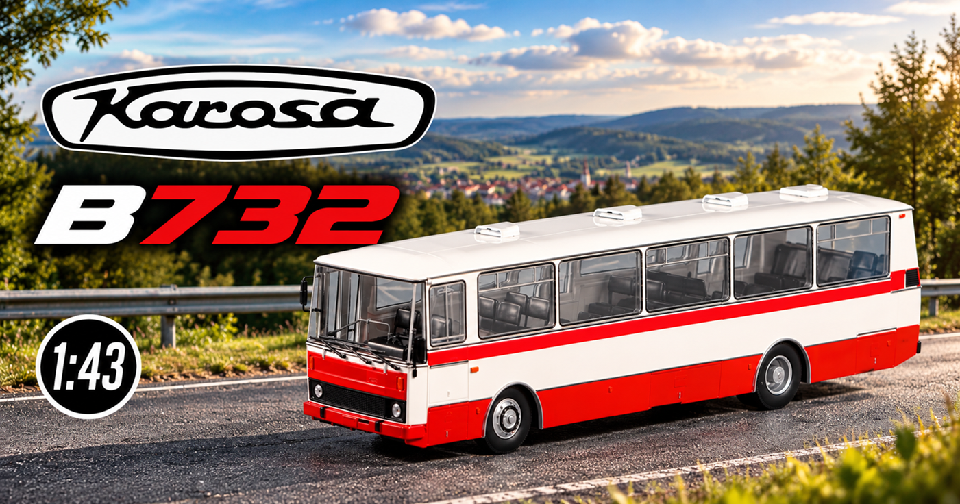 Karosa B732 - červená 1:43 Avtoistoria - časopis s modelem