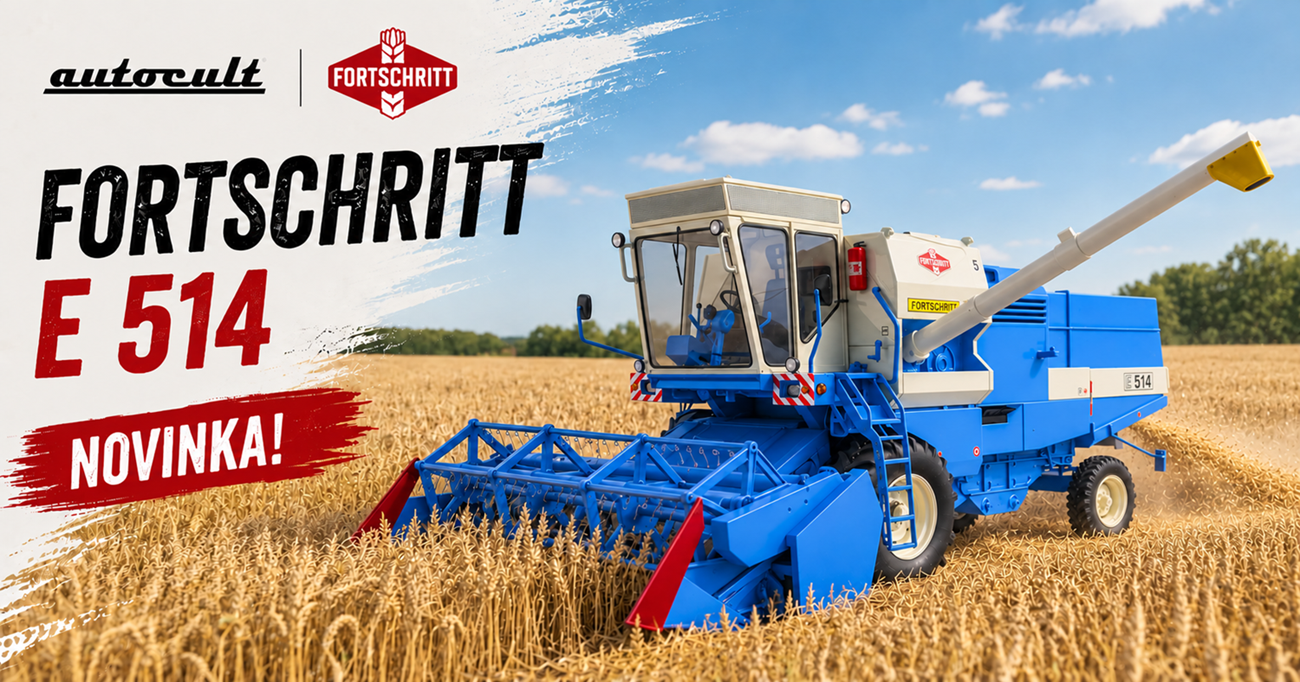 Kombajn Fortschritt E514 - modrá 1:32 Autocult