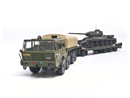 Set ČSLA Tatra 813 8x8 Kolos, podvalník Transporta P50 a Tank T34 1:43 FOX18