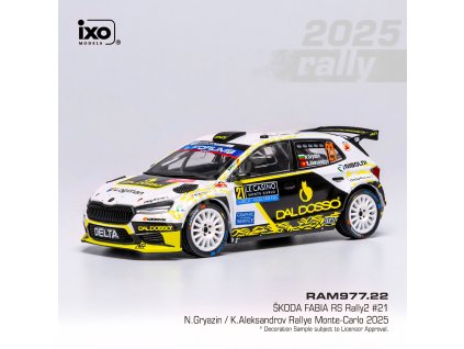 Škoda Fabia Rally2 - Rally Monte Carlo 2025 #21 Gryazin - Aleksandrov 1:43 IXO
