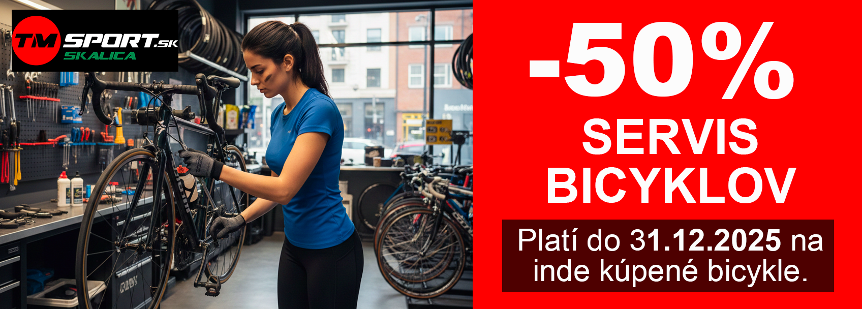 -50% servis bicyklov